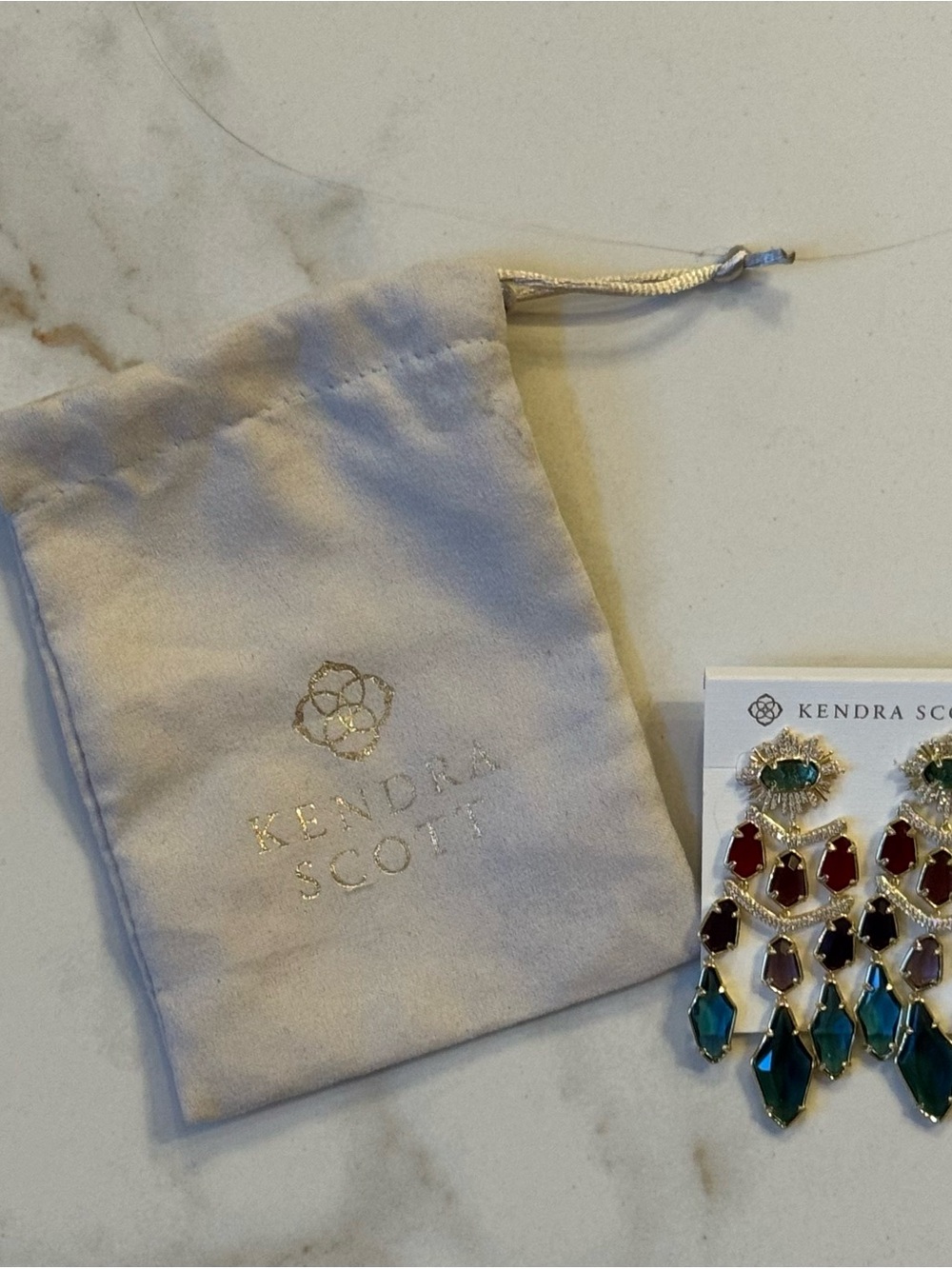 Kendra Scott Alexandria Tiered Statement Multicolor Crystal Chandelier Earrings - Picture 3 of 4